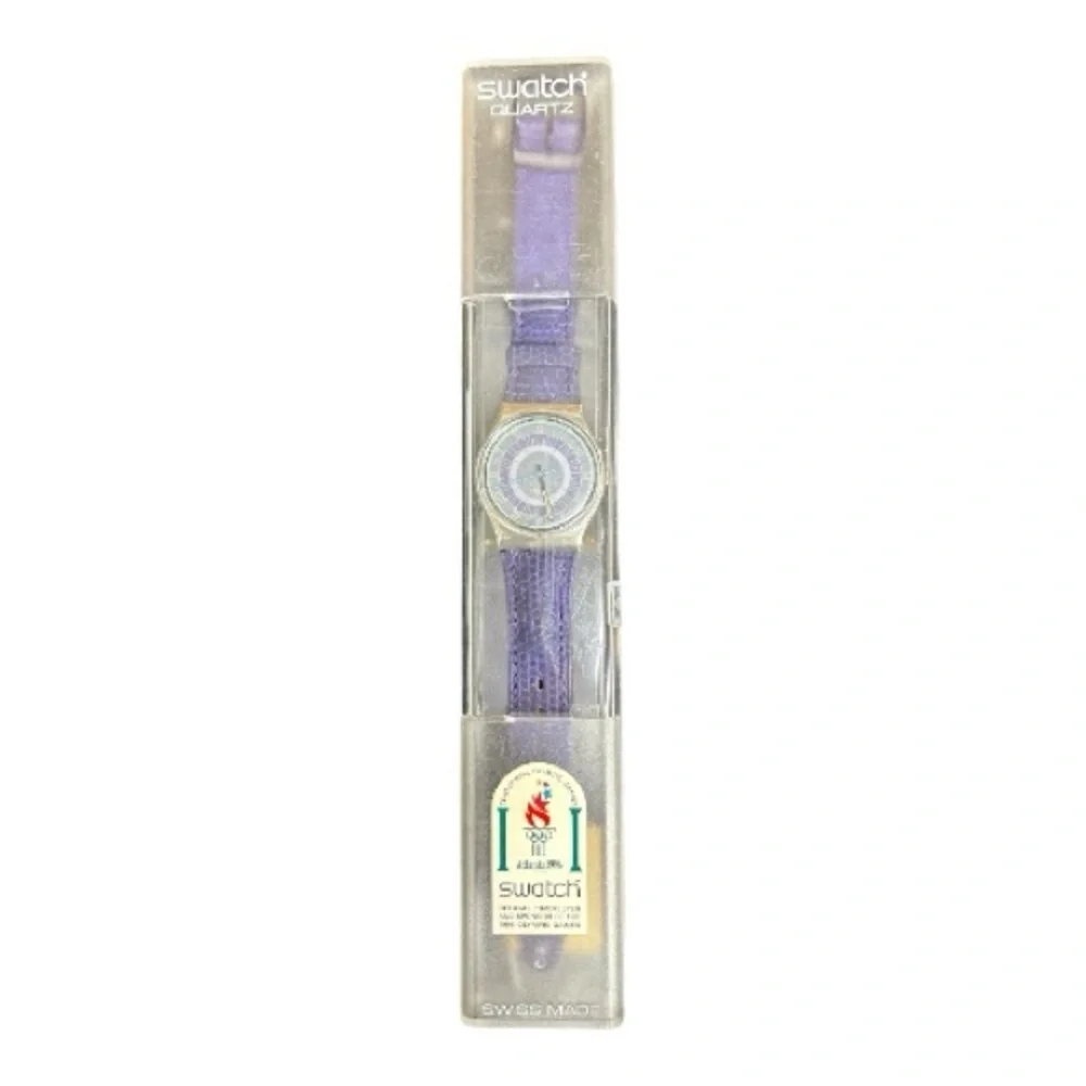 Vintage Swatch Men’s Alexander Purple and Silver 1992 Watch Unisex Y2K